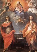 Annibale Carracci The Virgin appears before San Lucas and Holy Catalina France oil painting artist